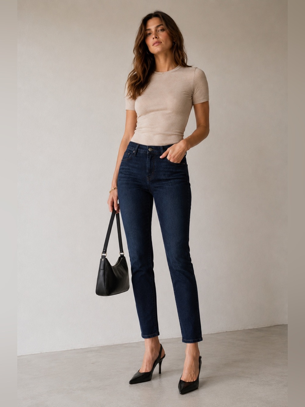AG The Prima Ankle Cigarette Insignia Dark Wash Jeans Stretch Every Day Chic 
Si